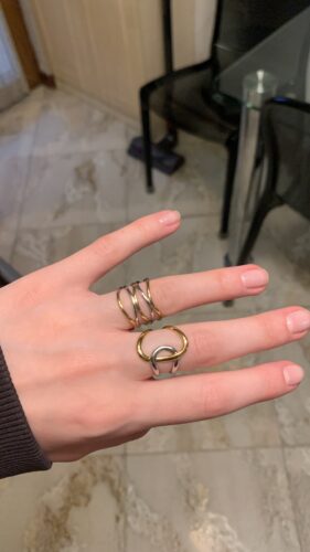 Altın Kaplama İki Renkli Paslanmaz Çelik Yüzük photo review