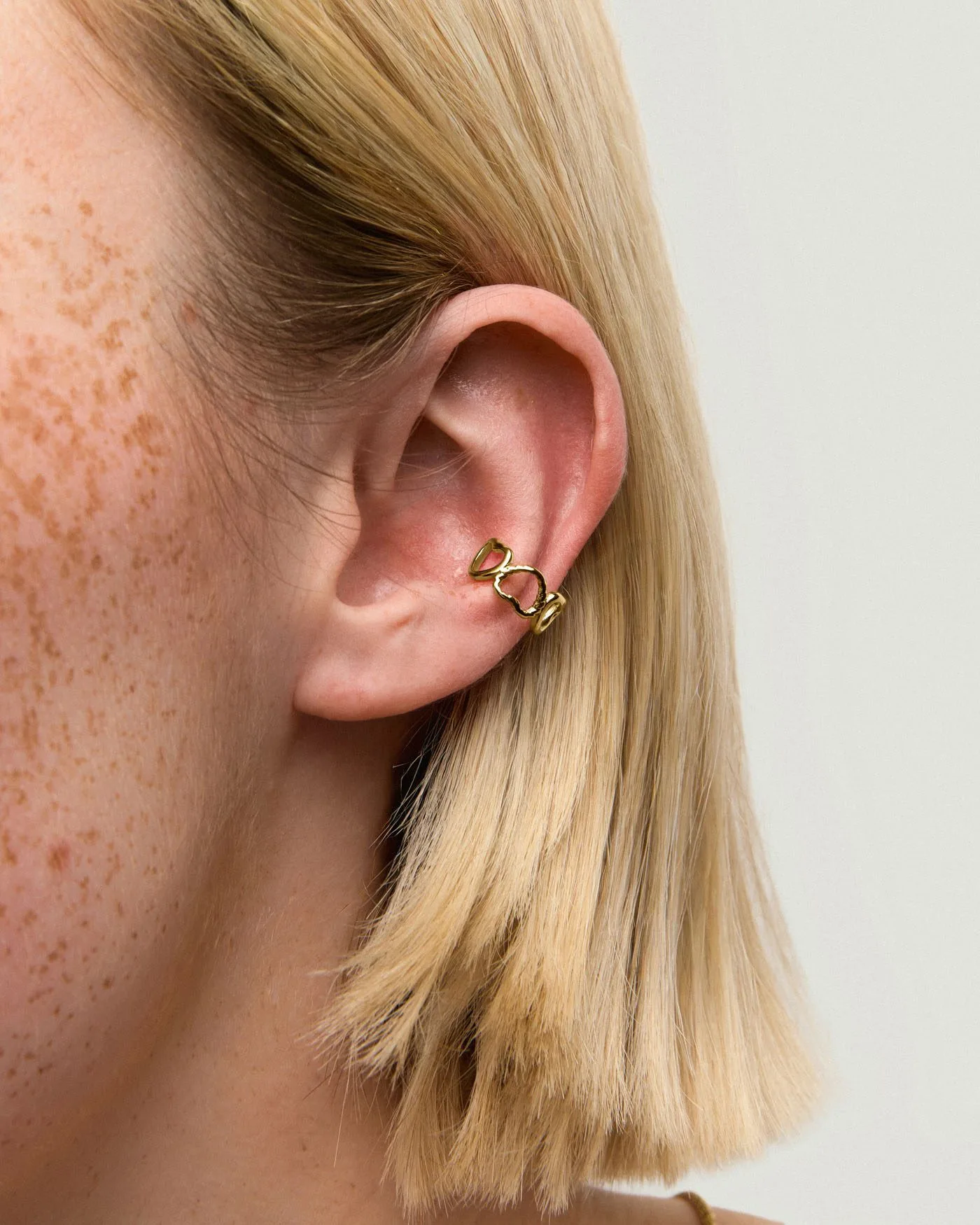 Altın Kaplama Kalp Kıkırdak Küpe Ear Cuff - görsel 3